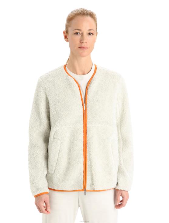 نحيف كارديجان ميرينو من realfleece بأكمام طويلة وأكمام طويلة Icebreaker لون بيج فاتح / فلاش 86DV873 ملابس